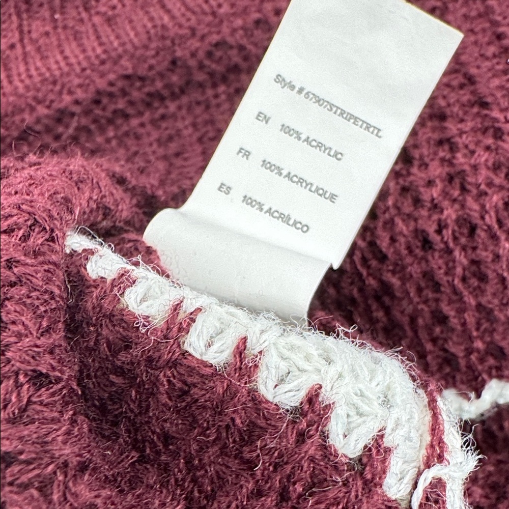 UK2LA Burgundy Striped Turtleneck lightweight Sweater Women's Size Small NWT - Picture 6 of 7